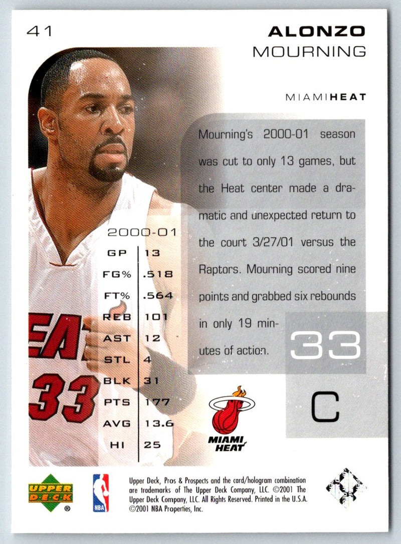 2001 Upper Deck Pros & Prospects Alonzo Mourning