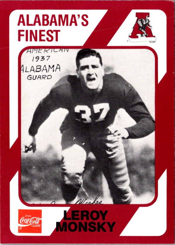 1989 Collegiate Collection Alabama Coke 580 Leroy Monsky #17