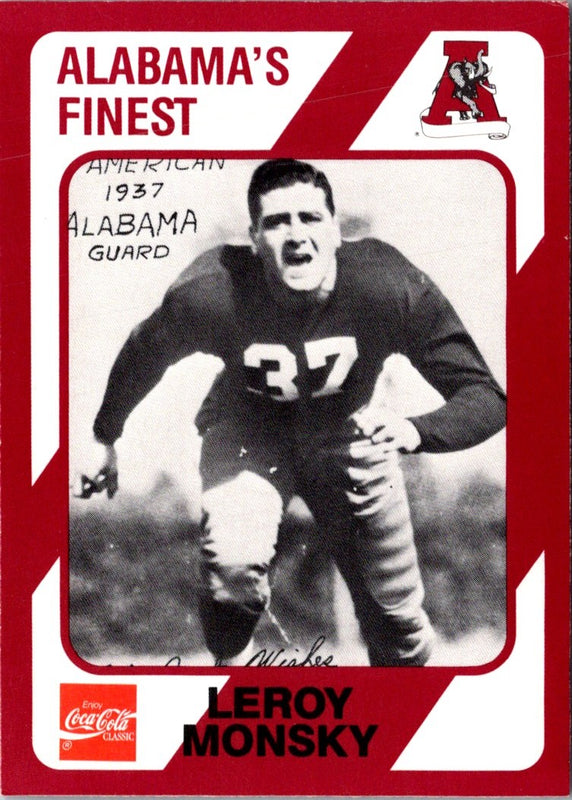1989 Collegiate Collection Alabama Coke 580 Leroy Monsky #17