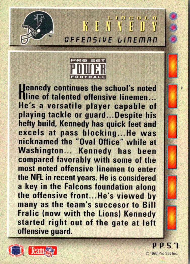 1993 Pro Set Power Update Prospects Lincoln Kennedy