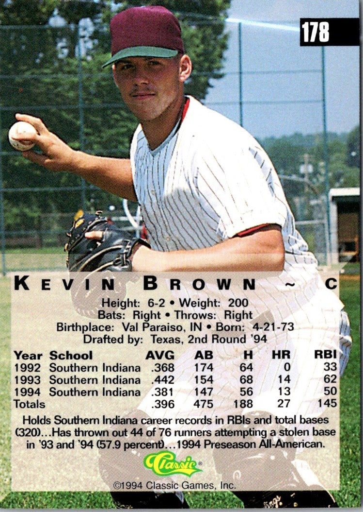 1994 Classic Best Hudson Valley Renegades Kevin Brown