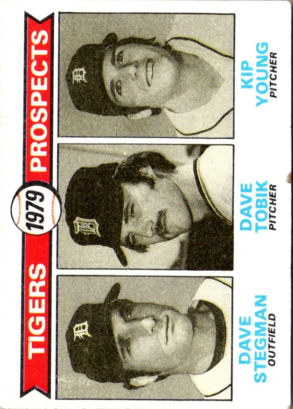 1979 Topps Tigers Prospects - Dave Stegman/Dave Tobik/Kip Young #706 Rookie