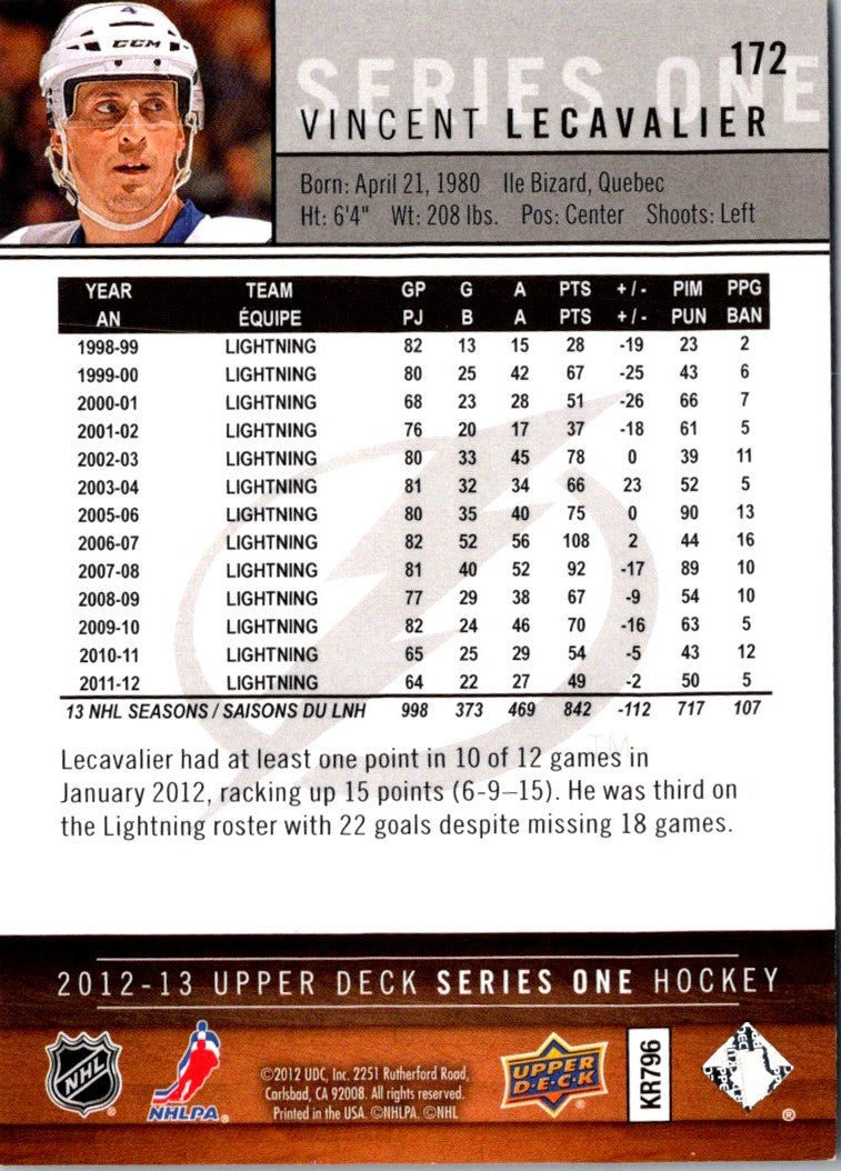 2012 Upper Deck Vincent Lecavalier