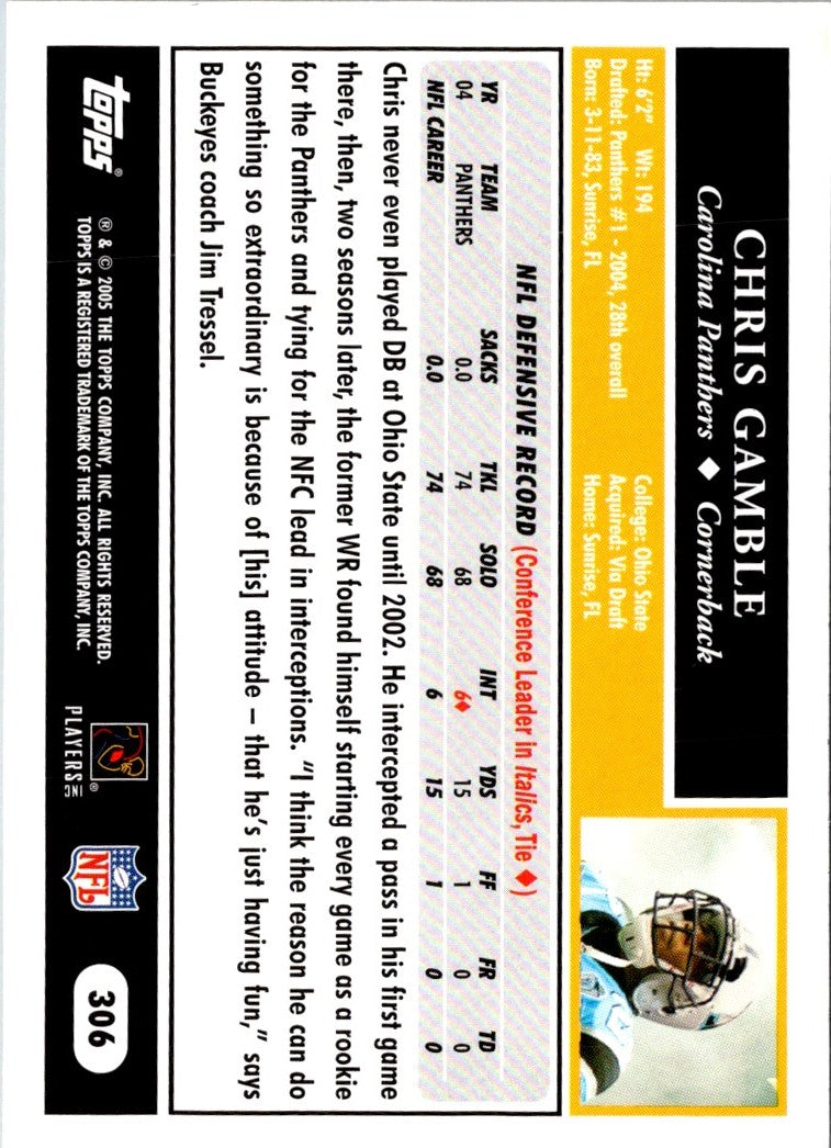 2005 Topps Chris Gamble