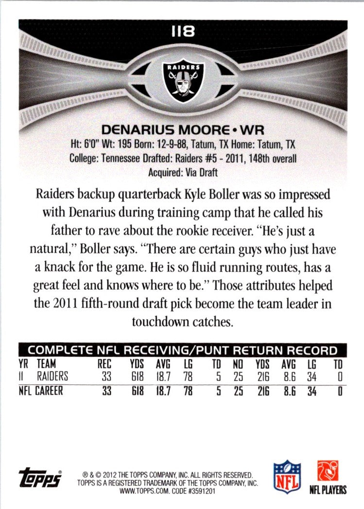 2012 Topps Denarius Moore