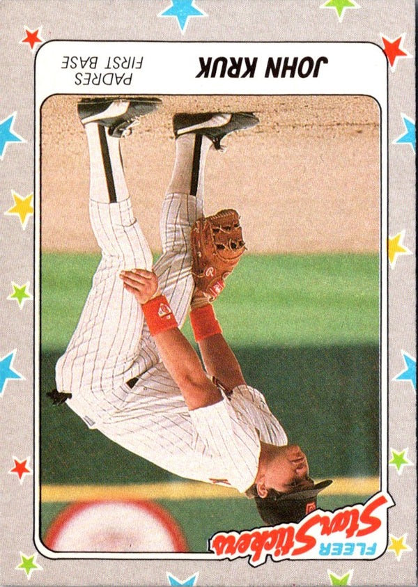 1988 Fleer Star Stickers John Kruk #124