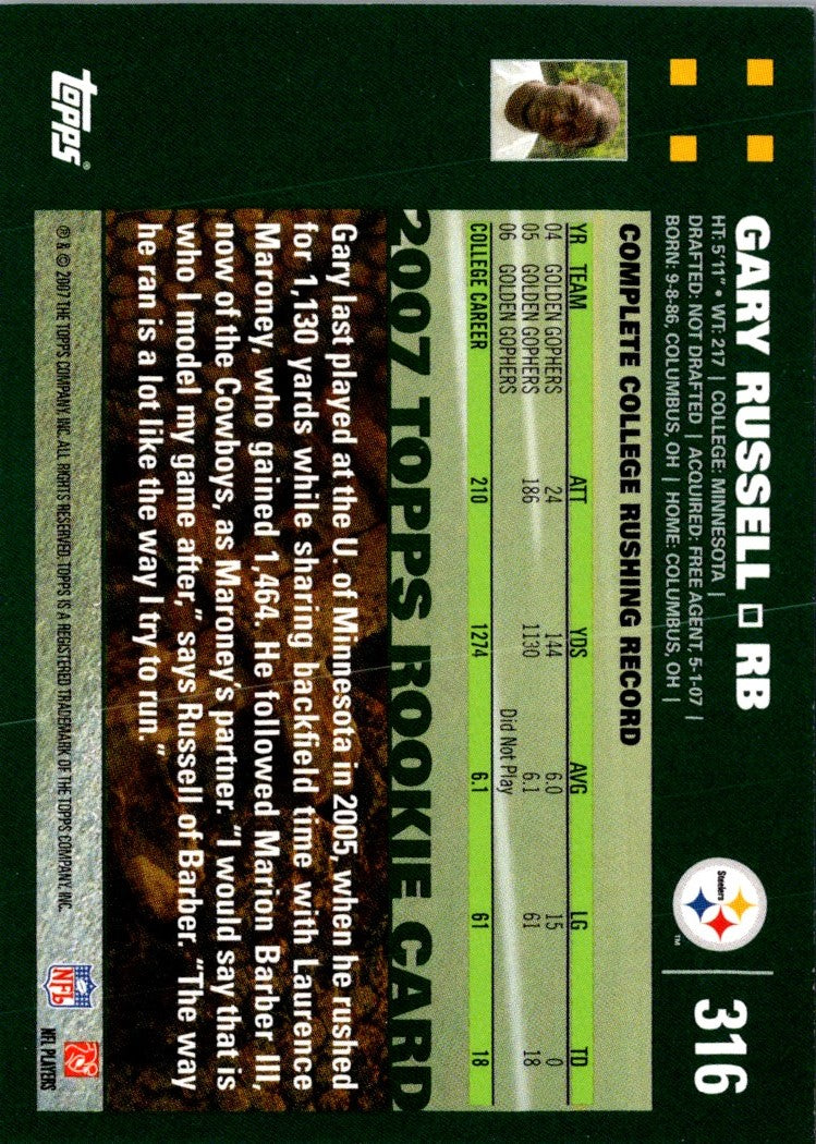 2007 Topps Gary Russell