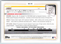 2020 Bowman Justin Lange #BD-99