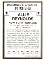 1987 TCMA 1982 Greatest Pitchers Allie Reynolds #13
