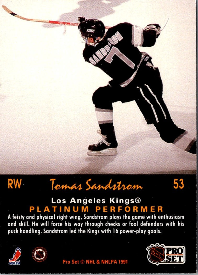 1991 Pro Set Platinum Tomas Sandstrom