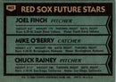 1980 Topps Red Sox Future Stars - Joel Finch/Mike O'Berry/Chuck Rainey