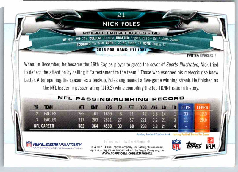 2014 Topps Nick Foles