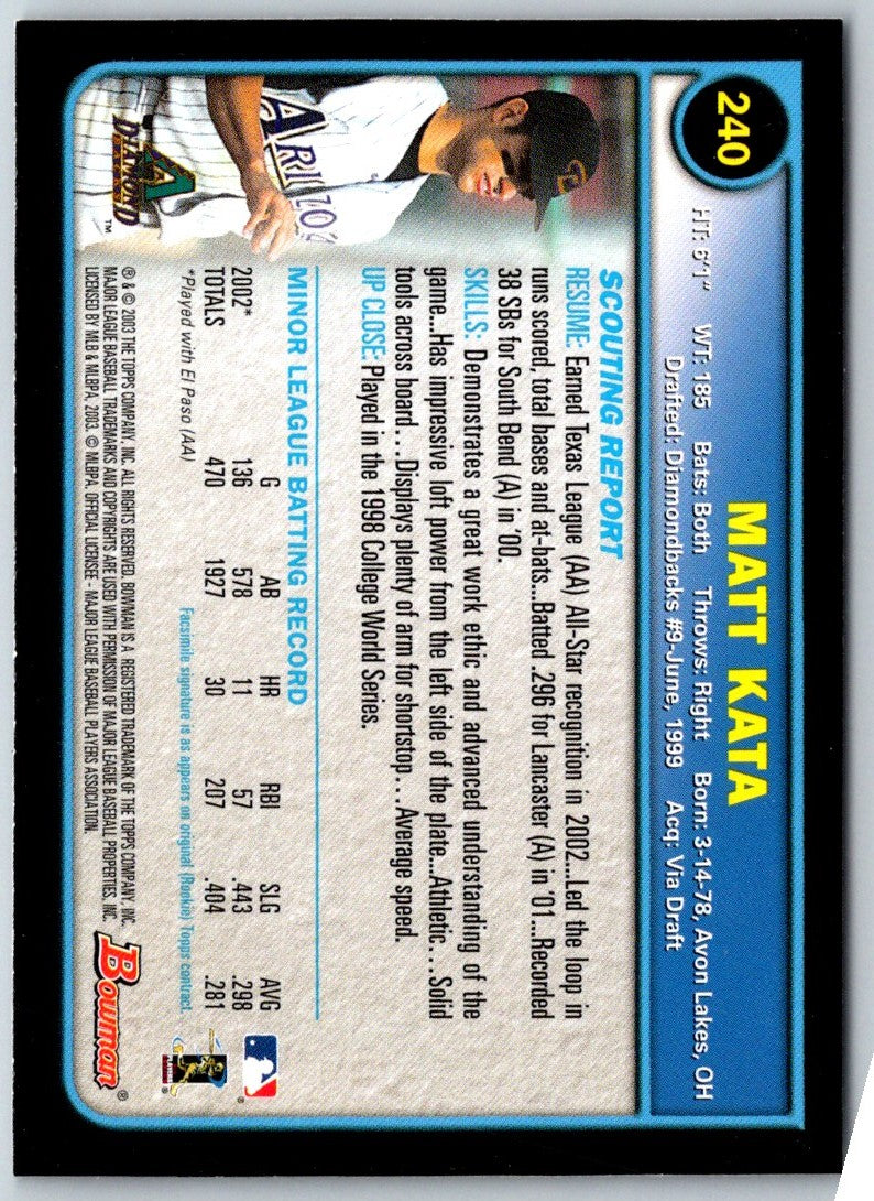 2003 Bowman Matt Kata