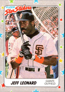1988 Fleer Star Stickers Jeff Leonard