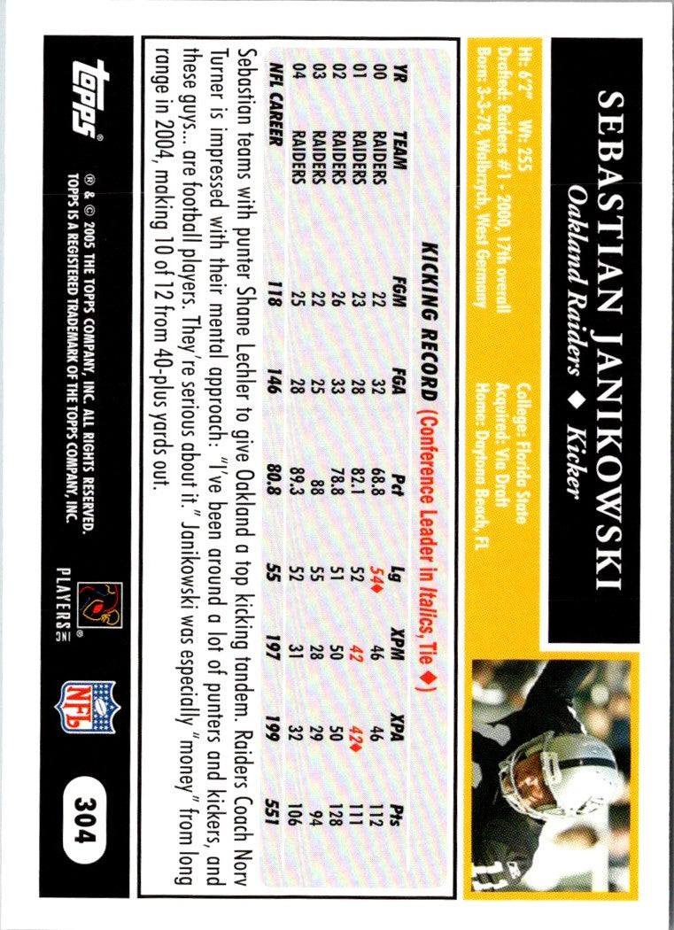 2005 Topps Sebastian Janikowski