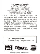 1989 Syracuse Orangemen Duane Kinnon