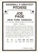 1982 TCMA Baseball's Greatest Pitchers Joe Page