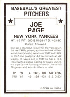 1982 TCMA Baseball's Greatest Pitchers Joe Page #4