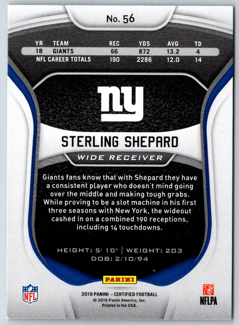 2019 Panini Certified Sterling Shepard