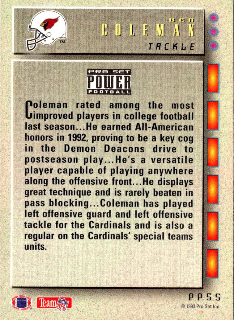1993 Pro Set Power Update Prospects Ben Coleman