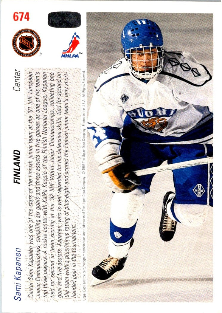 1991 Upper Deck Sami Kapanen