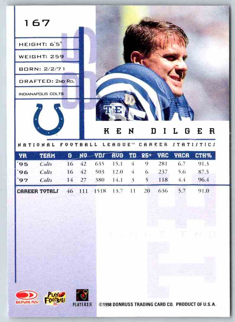 1998 Leaf Rookies And Stars Ken Dilger