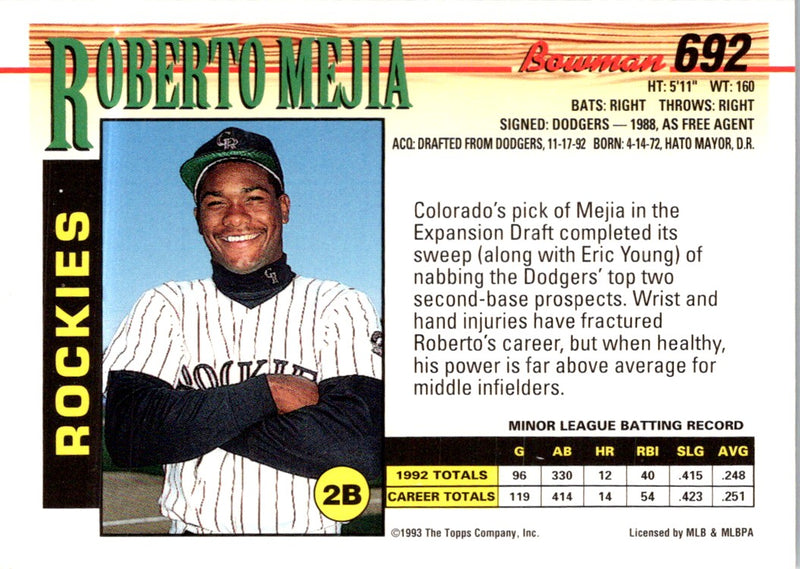 1993 Bowman Roberto Mejia