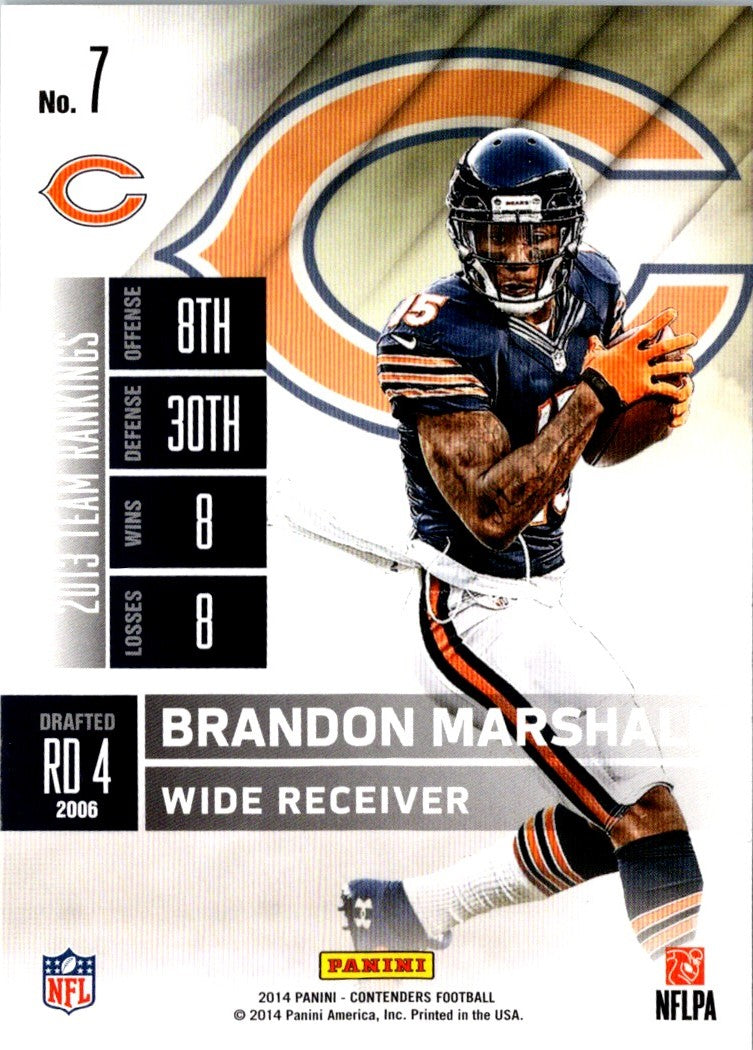 2014 Panini Contenders Brandon Marshall