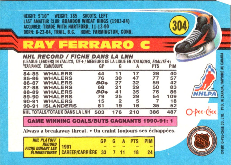1991 O-Pee-Chee Ray Ferraro