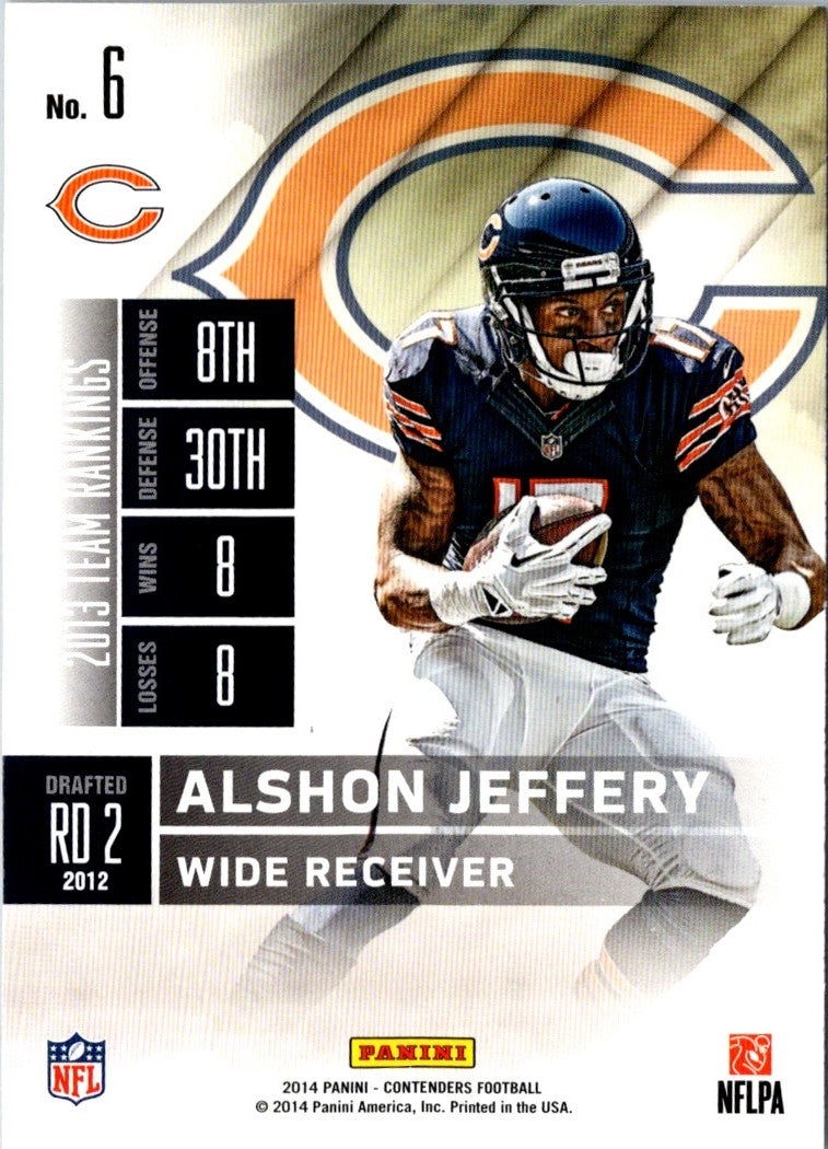 2014 Panini Contenders Alshon Jeffery