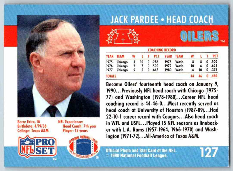 1990 Pro Set Jack Pardee