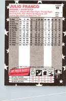 1988 Fleer Star Stickers Julio Franco #19