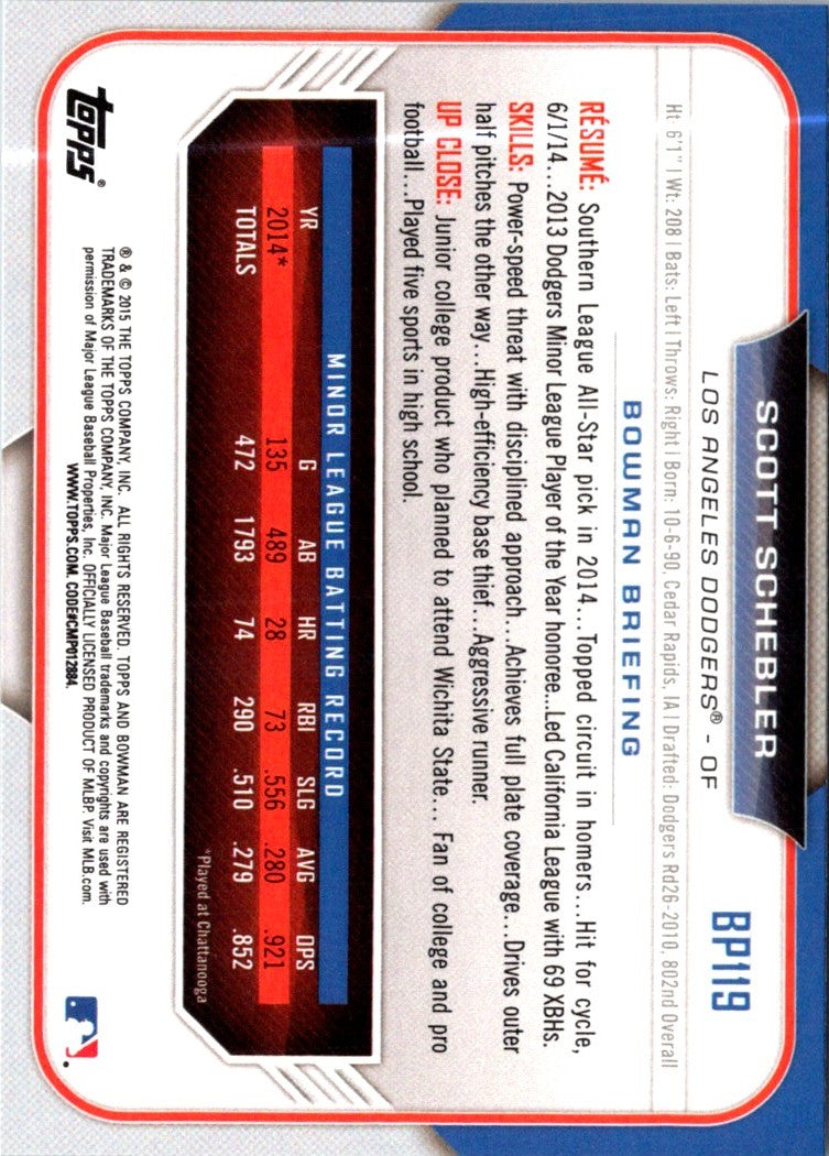 2015 Bowman Prospects Scott Schebler