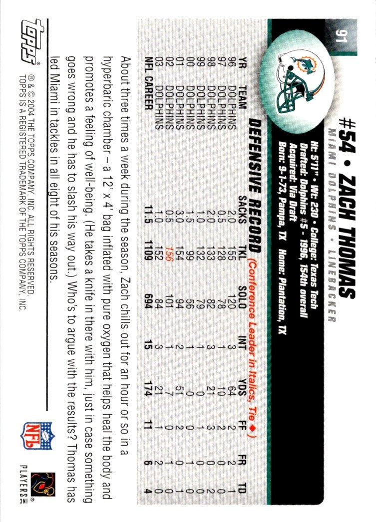 2004 Topps Zach Thomas