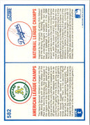 1989 Score Orel Hershiser/Jose Canseco/Dave Stewart/Kirk Gibson