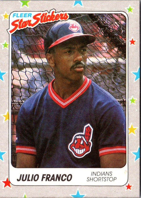 1988 Fleer Star Stickers Julio Franco #19