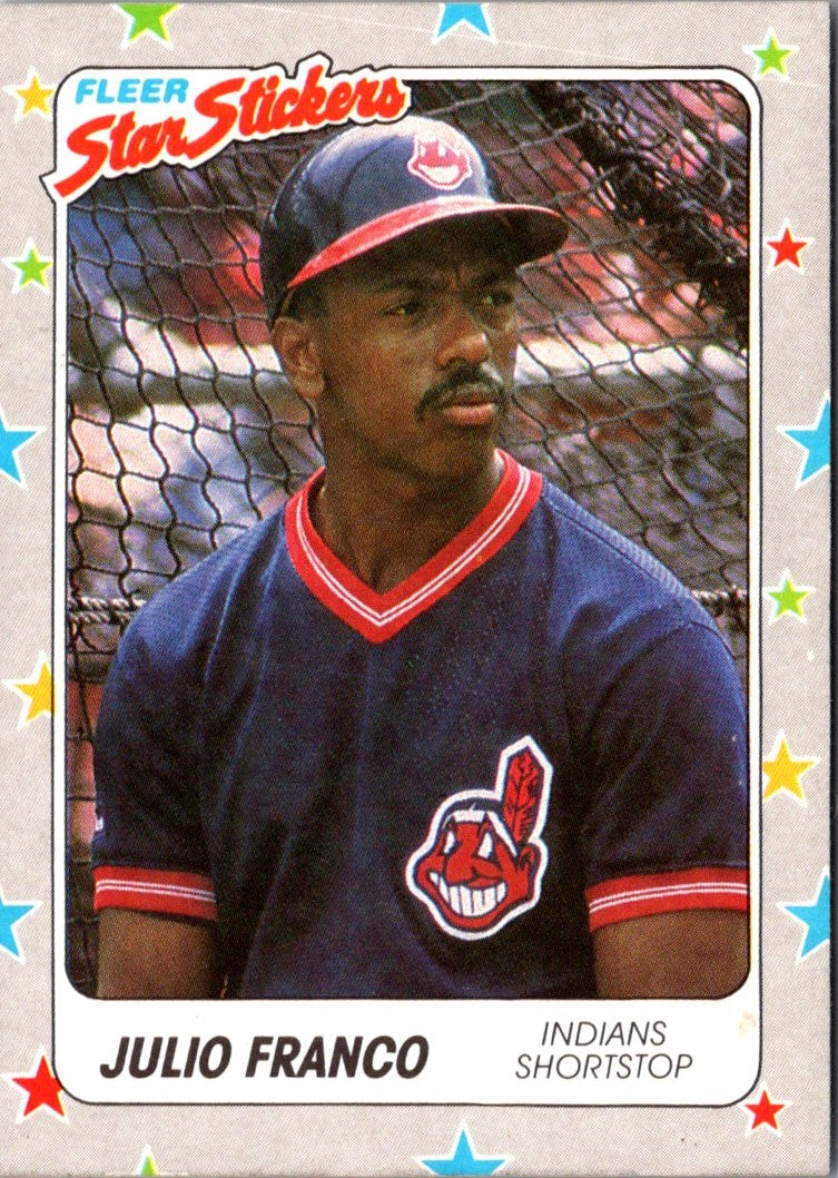 1988 Fleer Star Stickers Julio Franco