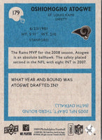 2009 Upper Deck O.J. Atogwe #179