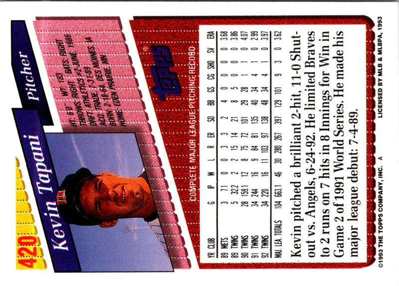 1993 Topps Kevin Tapani