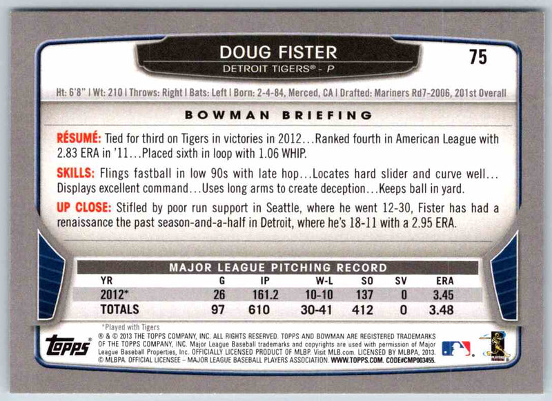 2013 Bowman Doug Fister