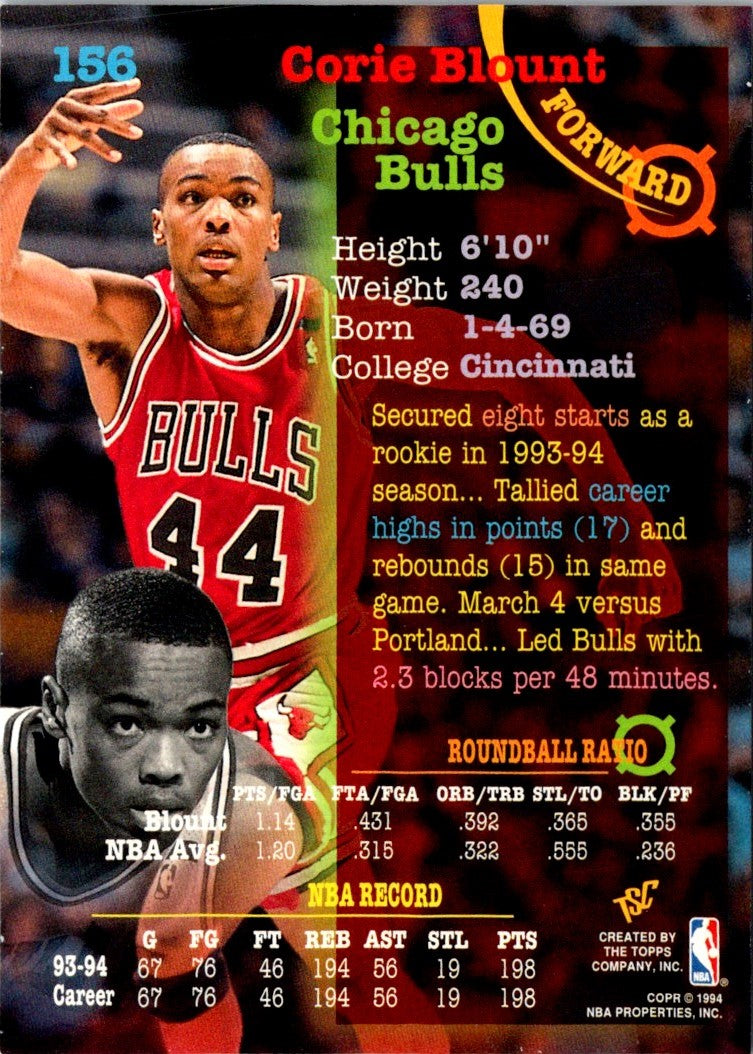 1994 Stadium Club Super Teams NBA Finals Corie Blount