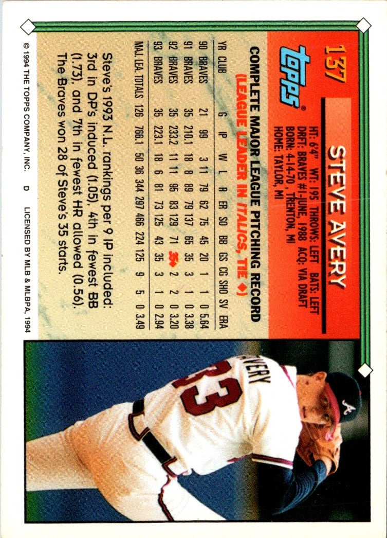 1994 Topps Steve Avery