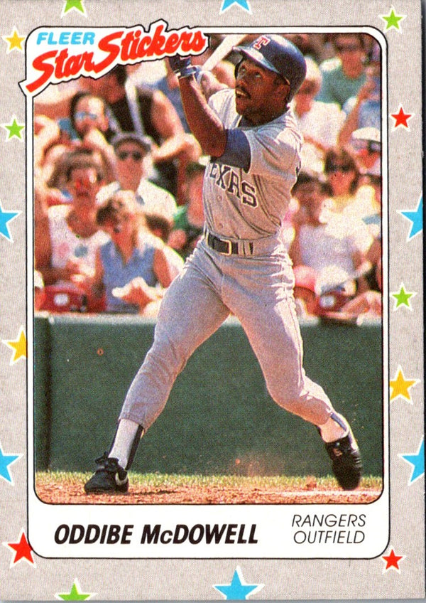 1988 Fleer Star Stickers Oddibe McDowell #66