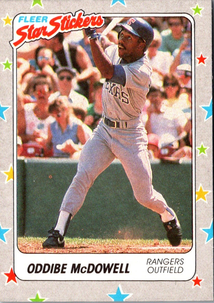 1988 Fleer Star Stickers Oddibe McDowell