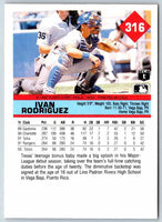 1992 Fleer Ivan Rodriguez #316