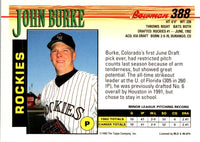 1993 Bowman John Burke #388 Rookie