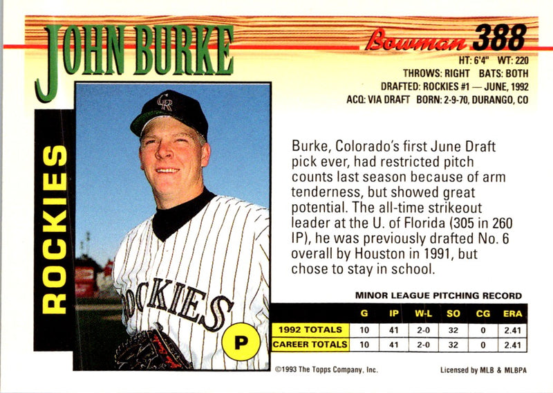 1993 Bowman John Burke