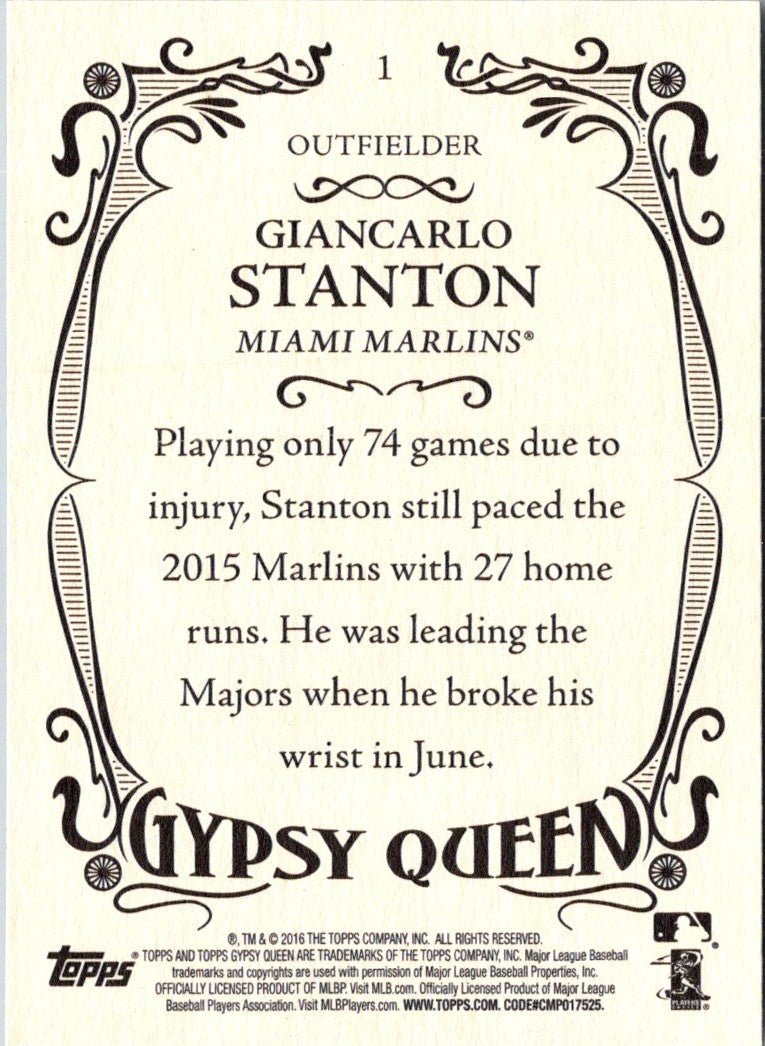 2016 Topps Gypsy Queen Giancarlo Stanton