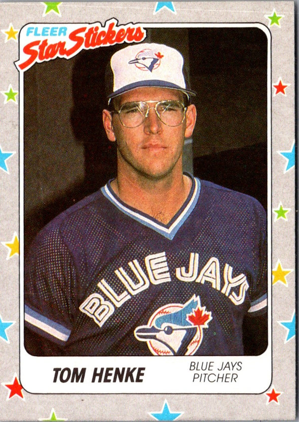 1988 Fleer Star Stickers Tom Henke #73