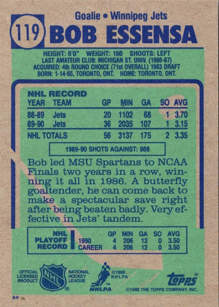 1990 Topps Bob Essensa